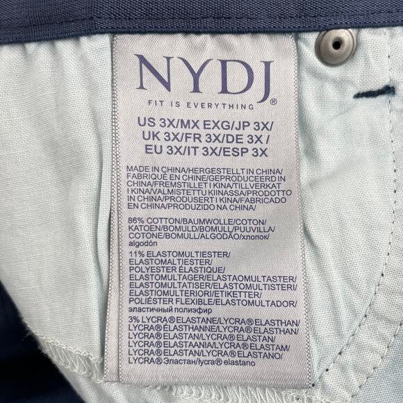 NYDJ Jeans 3X (24W/26W) Relaxed Kick Flare High Rise Ankle LiftTuck Blue Genesis - Picture 10 of 16